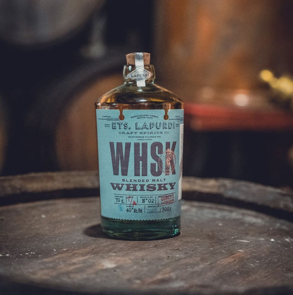 Pack Blended Malt Whisky WHSK 3 ans d'âge 40° ETS Lapurdi 70 cl + 2 verres 35cl